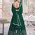Emerald Green Rangoli Silk Embroidered Lehenga with Scalloped Border