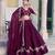 Elegant Wine Rangoli Silk Lehenga Set with Zari & Sequins Work