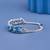 925 Sterling Silver Blue Stone Tennis Bracelet, Oval Round Moissanite, Women's Jewelry
