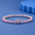 Pink Heart Cut Moissanite Tennis Bracelet, 925 Sterling Silver, Romantic Jewelry