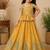 Pure gold crush with peacock design work kids lehenga choli