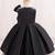 Black solid satin a-line flared party wear kids dress