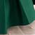 Green solid satin a-line flared party wear kids dress