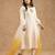 Ivory opara silk hand embroidered kurta set