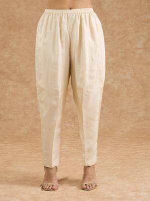 Ivory opara silk hand embroidered kurta set 4