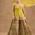 Mustard chinon multocolored thread work peplum sharara set