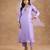 Lavender opara silk hand embroidered kurta set