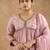 Dull pink viscose opara silk hand embroidered kurta set
