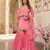 Elegant pink embroidered sharara suit with dupatta