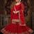 Elegant red embroidered sharara suit with dupatta