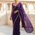 Purple georgette sequence work saree with running blouse piece