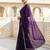 Purple georgette sequence work saree with running blouse piece