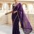 Purple georgette sequence work saree with running blouse piece
