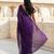 Purple georgette sequence work saree with running blouse piece