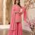Elegant pink embroidered sharara suit with dupatta
