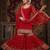 Elegant red embroidered sharara suit with dupatta