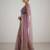 Mauve  net embellished saree with contrast blouse piece