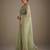 Lighte green net embellished saree with contrast blouse piece
