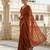 Rust georgette sequence work saree with running blouse piece
