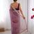 Mauve  net embellished saree with contrast blouse piece