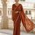 Rust georgette sequence work saree with running blouse piece