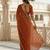 Rust georgette sequence work saree with running blouse piece