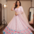 Pastel Pink Floral Embroidered Lehenga Choli with Net Dupatta