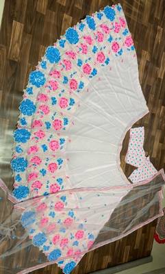 pastel pink floral embroidered georgette lehenga choli 4