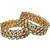 Gold plated kundan stone traditional bangles set for women