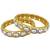 Gold plated kundan stone traditional bangles set for women