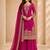 Designer faux georgette sequins embroidered top palazzo dupatta set for women