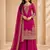Designer faux georgette sequins embroidered top palazzo dupatta set for women