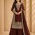 Designer faux georgette sequins embroidered top palazzo dupatta set for women