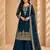  faux georgette sequins embroidered top palazzo dupatta set for women