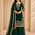 Designer faux georgette sequins embroidered top palazzo dupatta set for women