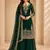 faux georgette sequins embroidered top palazzo dupatta set for women