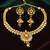 Gold plated kundan necklace set with earrings for women