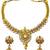 Gold plated kundan necklace set with earrings for women