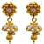 Gold plated kundan necklace set with earrings for women
