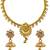 Gold plated kundan necklace set with earrings for women