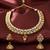 Gold plated kundan pearl choker jewellery set with jhumka earring for women