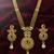 Traditional gold plated temple jewellery necklace set with earrings for women