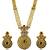 Traditional gold plated temple jewellery necklace set with earrings for women