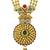 Traditional gold plated temple jewellery necklace set with earrings for women