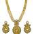 Traditional gold plated temple jewellery necklace set with earrings for women