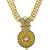Traditional gold plated temple jewellery necklace set with earrings for women