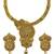 Gold plated temple jewellery necklace set with earrings for women