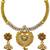 Gold plated kundan ad stone necklace set with earrings for women