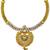 Gold plated kundan ad stone necklace set with earrings for women