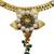 Designer gold plated kundan pearl bridal choker set with earrings & maang tikka